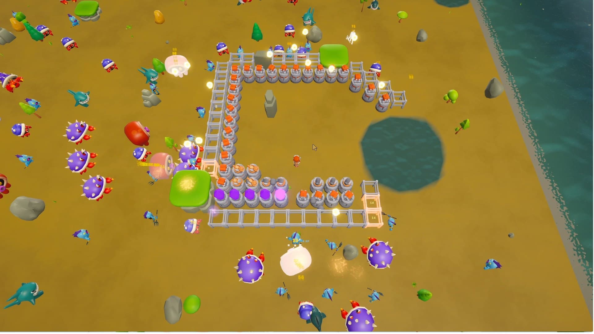 Swarmhold: a base built in the beach biome